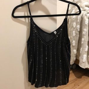 Free People Black Shimmer Tank Worn Once!
